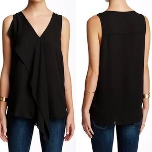 Valette Women Black Chiffon Blouse Tunic M